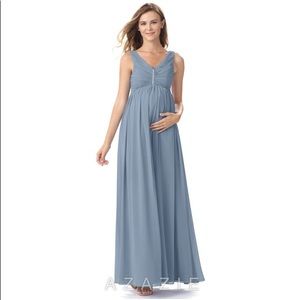 Azazie Dusty Blue Maternity Dress Sz 14